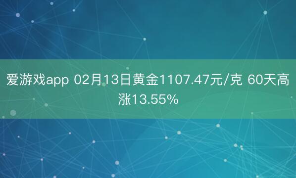 爱游戏app 02月13日黄金1107.47元/克 60天高涨13.55%