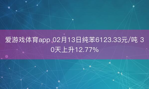 爱游戏体育app 02月13日纯苯6123.33元/吨 30天上升12.77%