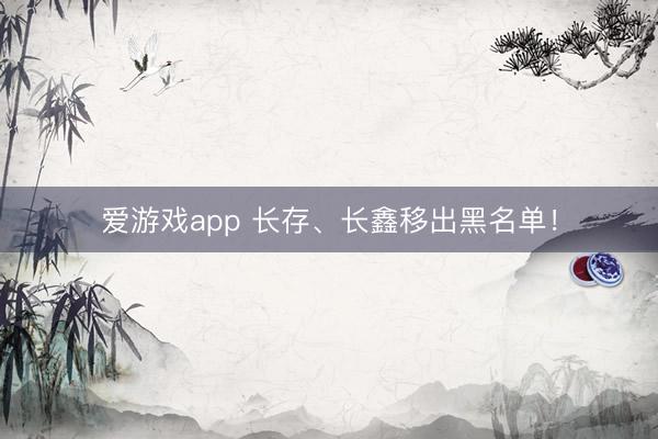 爱游戏app 长存、长鑫移出黑名单！
