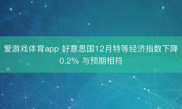 爱游戏体育app 好意思国12月特等经济指数下降0.2% 与预期相符