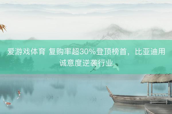 爱游戏体育 复购率超30%登顶榜首，比亚迪用诚意度逆袭行业