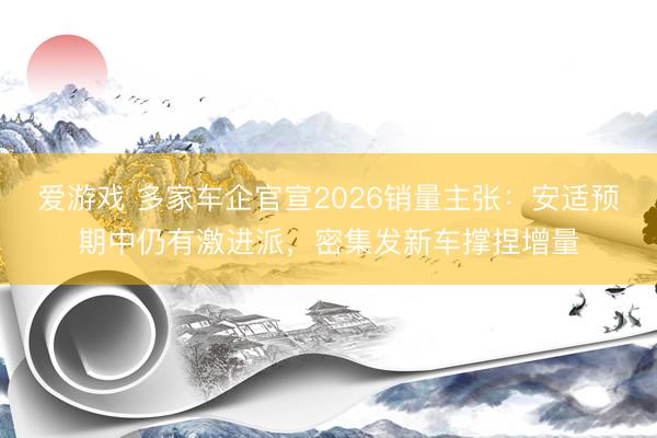 爱游戏 多家车企官宣2026销量主张：安适预期中仍有激进派，密集发新车撑捏增量