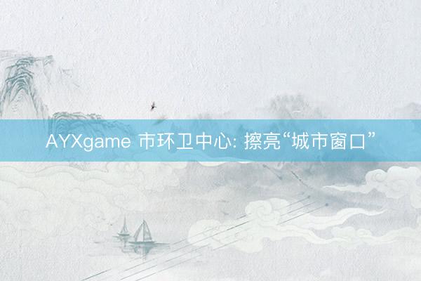 AYXgame 市环卫中心: 擦亮“城市窗口”