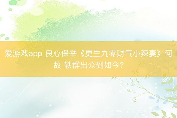 爱游戏app 良心保举《更生九零财气小辣妻》何故 轶群出众到如今？