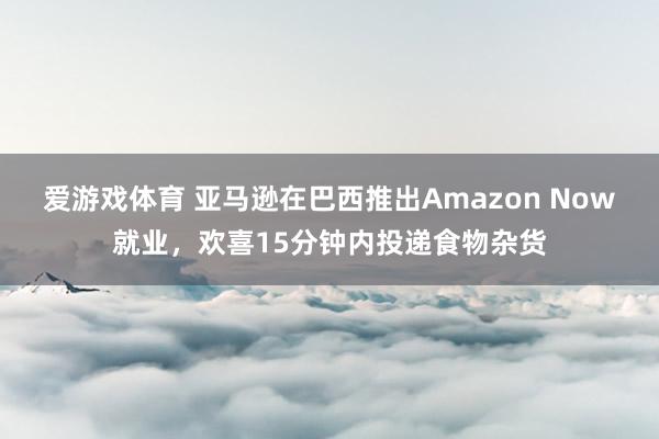 爱游戏体育 亚马逊在巴西推出Amazon Now就业，欢喜15分钟内投递食物杂货