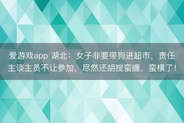 爱游戏app 湖北：女子非要带狗进超市，责任主谈主员不让参加，尽然还胡搅蛮缠，蛮横了！