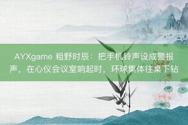 AYXgame 粗野时辰：把手机铃声设成警报声，在心仪会议室响起时，环球集体往桌下钻