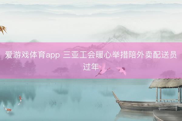 爱游戏体育app 三亚工会暖心举措陪外卖配送员过年