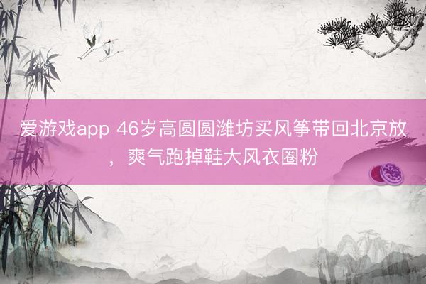 爱游戏app 46岁高圆圆潍坊买风筝带回北京放，爽气跑掉鞋大风衣圈粉