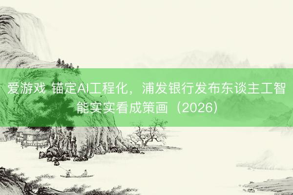 爱游戏 锚定AI工程化，浦发银行发布东谈主工智能实实看成策画（2026）