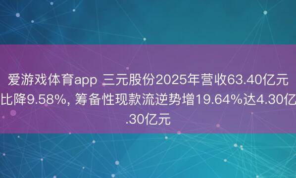 爱游戏体育app 三元股份2025年营收63.40亿元同比降9.58%， 筹备性现款流逆势增19.64%达4.30亿元
