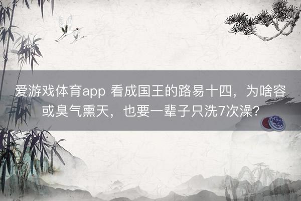 爱游戏体育app 看成国王的路易十四，为啥容或臭气熏天，也要一辈子只洗7次澡？