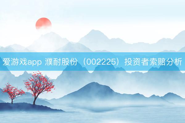 爱游戏app 濮耐股份（002225）投资者索赔分析