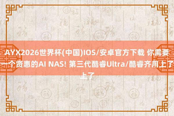 AYX2026世界杯(中国)IOS/安卓官方下载 你需要一个贤惠的AI NAS! 第三代酷睿Ultra/酷睿齐用上了