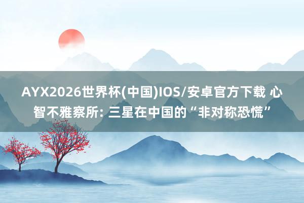 AYX2026世界杯(中国)IOS/安卓官方下载 心智不雅察所: 三星在中国的“非对称恐慌”