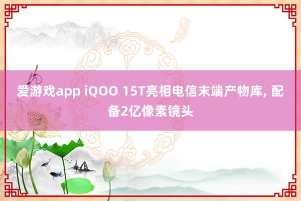 爱游戏app iQOO 15T亮相电信末端产物库， 配备2亿像素镜头