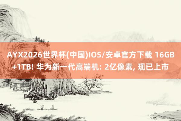 AYX2026世界杯(中国)IOS/安卓官方下载 16GB+1TB! 华为新一代高端机: 2亿像素， 现已上市