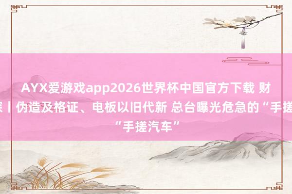 AYX爱游戏app2026世界杯中国官方下载 财经窥探丨伪造及格证、电板以旧代新 总台曝光危急的“手搓汽车”