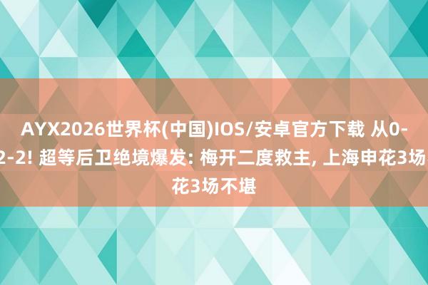 AYX2026世界杯(中国)IOS/安卓官方下载 从0-2到2-2! 超等后卫绝境爆发: 梅开二度救主， 上海申花3场不堪