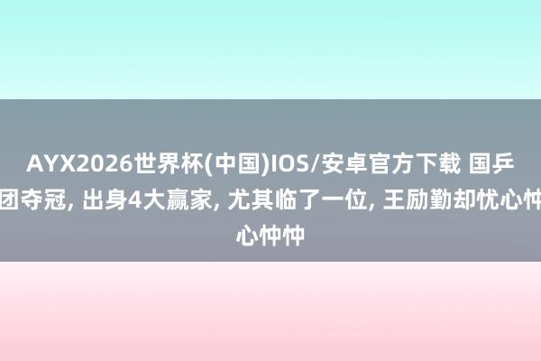 AYX2026世界杯(中国)IOS/安卓官方下载 国乒男团夺冠， 出身4大赢家， 尤其临了一位， 王励勤却忧心忡忡