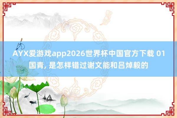 AYX爱游戏app2026世界杯中国官方下载 01国青， 是怎样错过谢文能和吕焯毅的