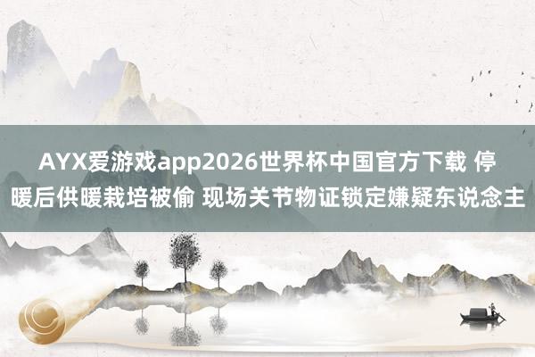 AYX爱游戏app2026世界杯中国官方下载 停暖后供暖栽培被偷 现场关节物证锁定嫌疑东说念主