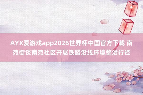 AYX爱游戏app2026世界杯中国官方下载 南苑街谈南苑社区开展铁路沿线环境整治行径