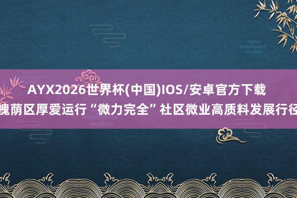 AYX2026世界杯(中国)IOS/安卓官方下载 槐荫区厚爱运行“微力完全”社区微业高质料发展行径
