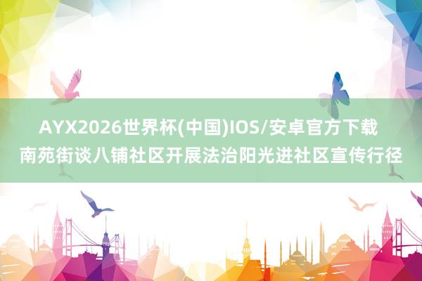 AYX2026世界杯(中国)IOS/安卓官方下载 南苑街谈八铺社区开展法治阳光进社区宣传行径