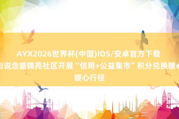 AYX2026世界杯(中国)IOS/安卓官方下载 南苑街说念盛锦苑社区开展“信用+公益集市”积分兑换暖心行径