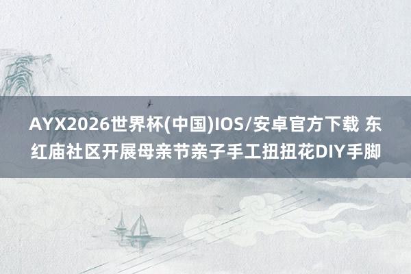AYX2026世界杯(中国)IOS/安卓官方下载 东红庙社区开展母亲节亲子手工扭扭花DIY手脚