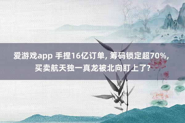 爱游戏app 手捏16亿订单， 筹码锁定超70%， 买卖航天独一真龙被北向盯上了?