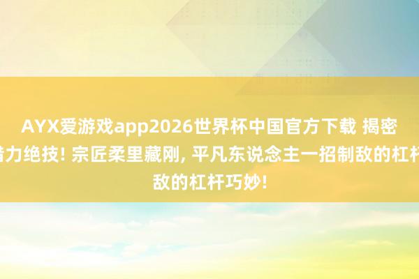 AYX爱游戏app2026世界杯中国官方下载 揭密失传借力绝技! 宗匠柔里藏刚， 平凡东说念主一招制敌的杠杆巧妙!