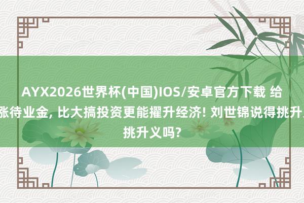 AYX2026世界杯(中国)IOS/安卓官方下载 给农民涨待业金， 比大搞投资更能擢升经济! 刘世锦说得挑升义吗?