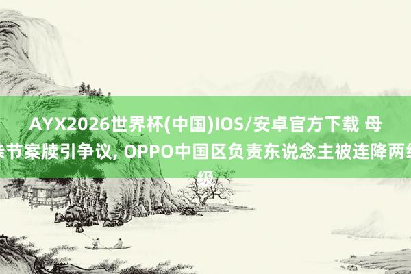 AYX2026世界杯(中国)IOS/安卓官方下载 母亲节案牍引争议， OPPO中国区负责东说念主被连降两级