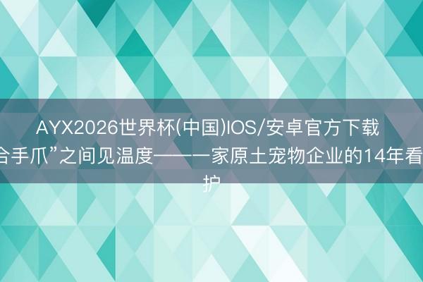 AYX2026世界杯(中国)IOS/安卓官方下载 “合手爪”之间见温度——一家原土宠物企业的14年看护
