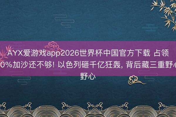AYX爱游戏app2026世界杯中国官方下载 占领60%加沙还不够! 以色列砸千亿狂轰， 背后藏三重野心