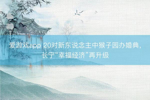 爱游戏app 20对新东说念主中猴子园办婚典，长宁“幸福经济”再升级