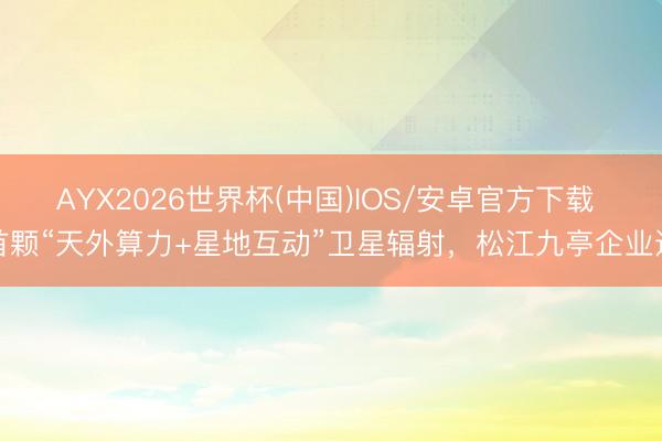 AYX2026世界杯(中国)IOS/安卓官方下载 首颗“天外算力+星地互动”卫星辐射，松江九亭企业造