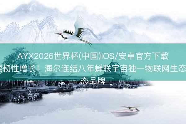 AYX2026世界杯(中国)IOS/安卓官方下载 握续韧性增长！海尔连结八年蝉联宇宙独一物联网生态品牌