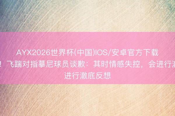 AYX2026世界杯(中国)IOS/安卓官方下载 金刚腿！飞踹对指摹尼球员谈歉：其时情感失控，会进行澈底反想