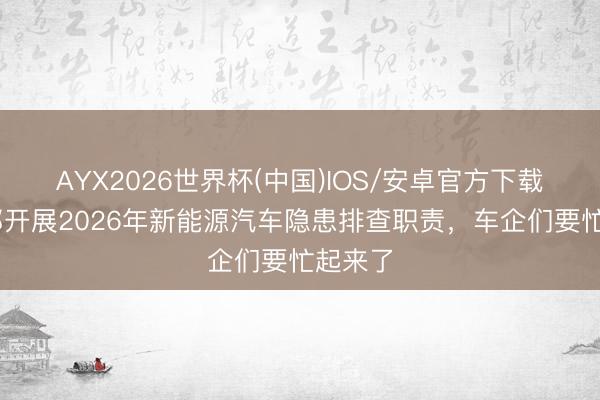 AYX2026世界杯(中国)IOS/安卓官方下载 工信部开展2026年新能源汽车隐患排查职责，车企们要忙起来了
