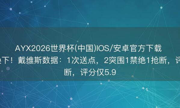 AYX2026世界杯(中国)IOS/安卓官方下载 半场被换下！戴维斯数据：1次送点，2突围1禁绝1抢断，评分仅5.9