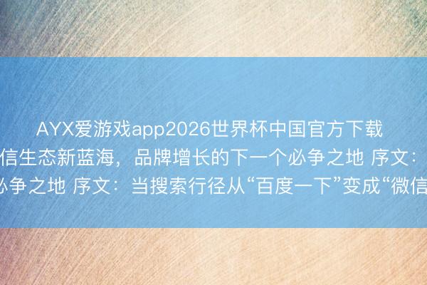 AYX爱游戏app2026世界杯中国官方下载 视频号搜索优化公司：微信生态新蓝海，品牌增长的下一个必争之地 序文：当搜索行径从“百度一下”变成“微信搜一搜”