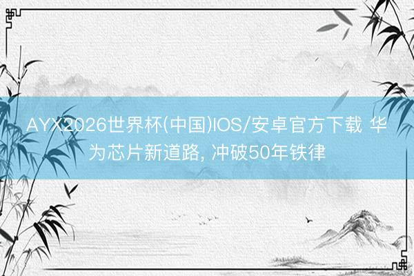 AYX2026世界杯(中国)IOS/安卓官方下载 华为芯片新道路， 冲破50年铁律