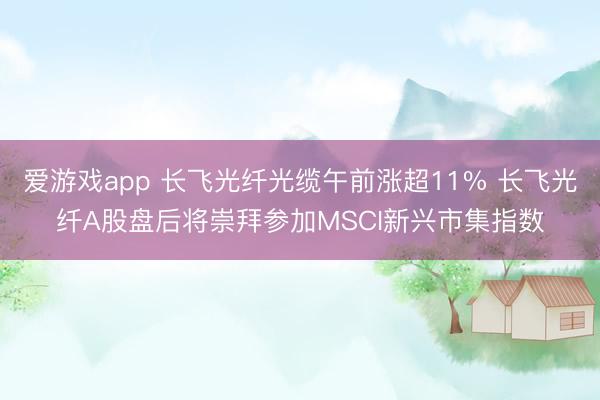 爱游戏app 长飞光纤光缆午前涨超11% 长飞光纤A股盘后将崇拜参加MSCI新兴市集指数