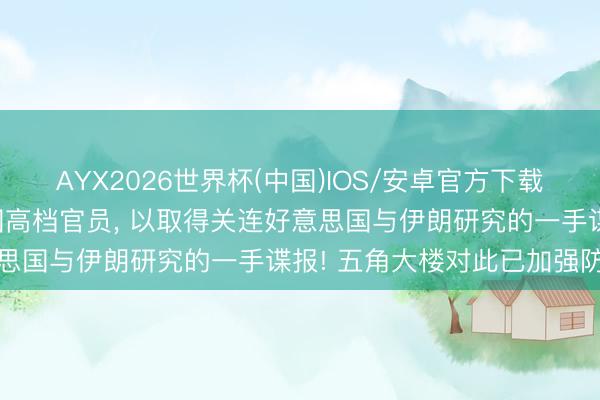 AYX2026世界杯(中国)IOS/安卓官方下载 以色列加大监听好意思国高档官员， 以取得关连好意思国与伊朗研究的一手谍报! 五角大楼对此已加强防患