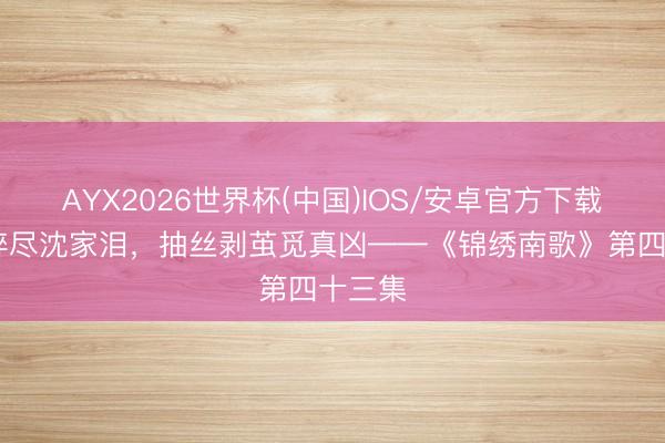 AYX2026世界杯(中国)IOS/安卓官方下载 寒心碎尽沈家泪,抽丝剥茧觅真凶——《锦绣南歌》第四十三集