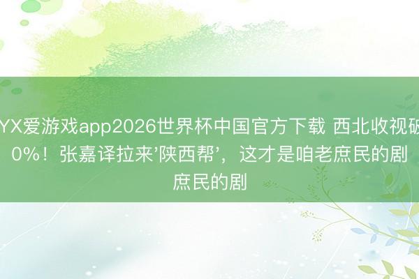 AYX爱游戏app2026世界杯中国官方下载 西北收视破10%！张嘉译拉来'陕西帮'，这才是咱老庶民的剧