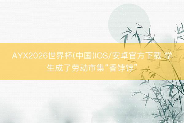 AYX2026世界杯(中国)IOS/安卓官方下载 学生成了劳动市集“香饽饽”